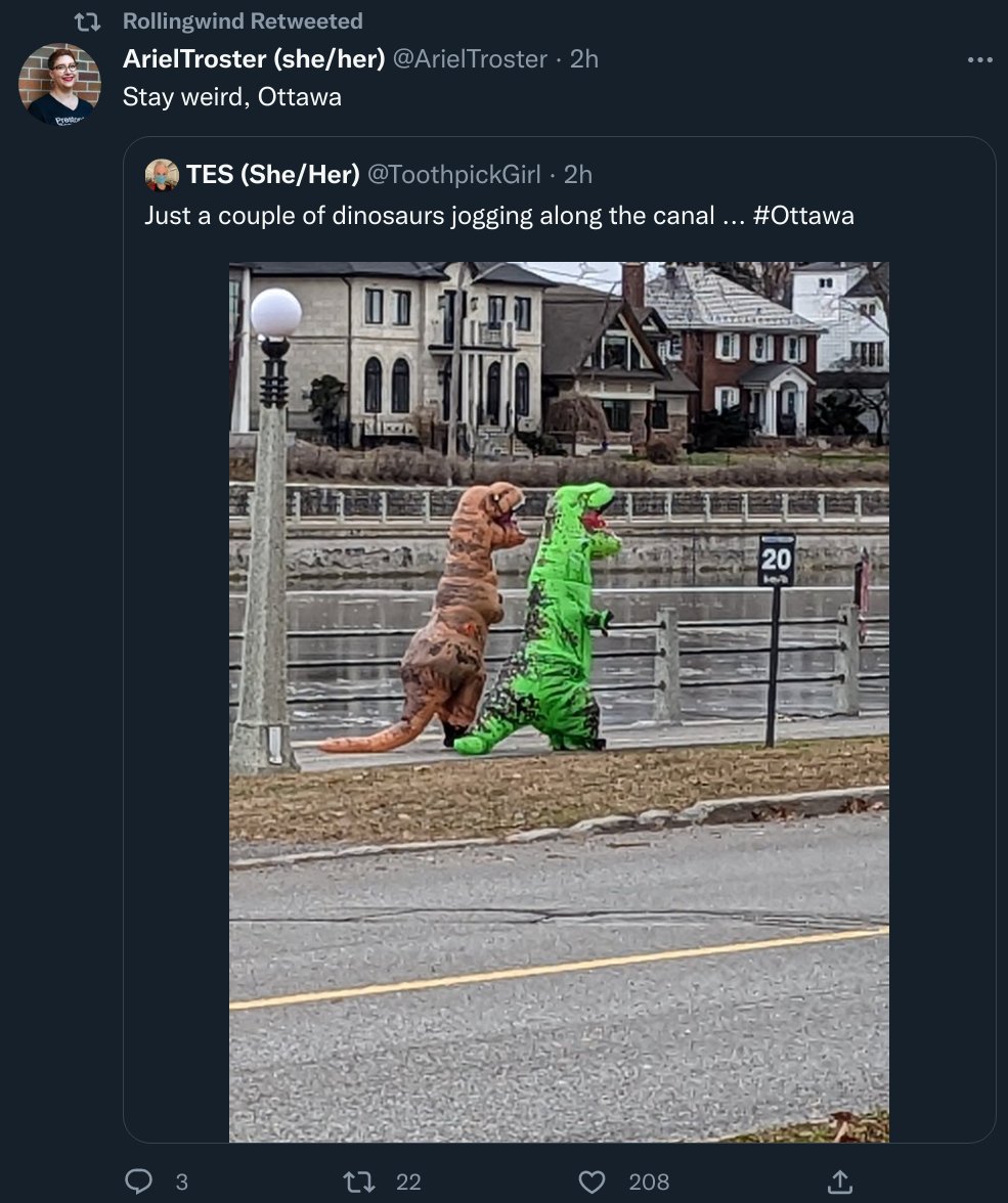 spikestabber's tweet photo. I spot the weirdness by those who conform to hard set trends blinded by a single community they live in, its not the dinos, they're just out for a stroll. #cdnpoli #autism #differentme #sameyou https://t.co/jjco9HFAao