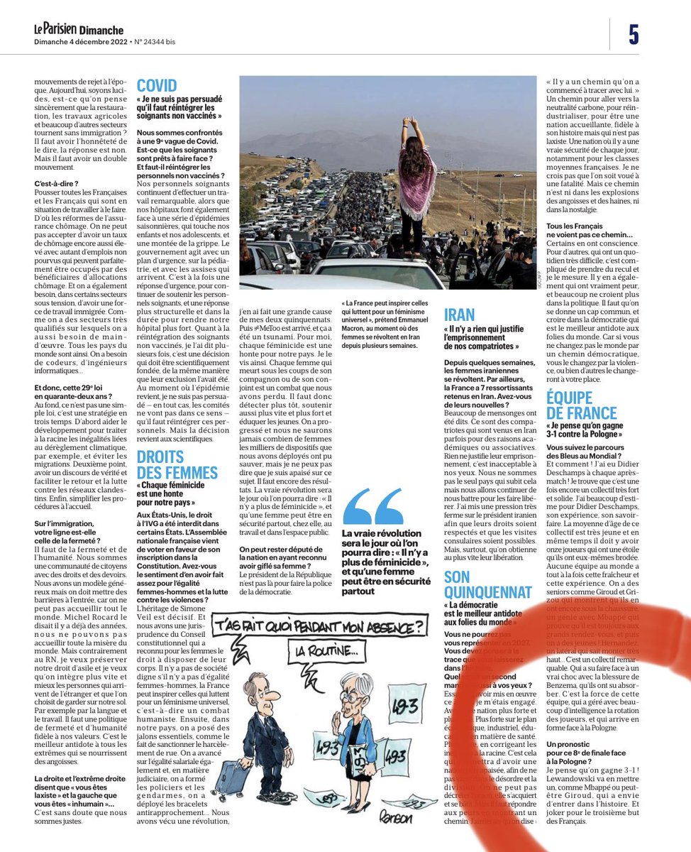 Macron, the oracle. He predicted that France would beat Poland 3-1 with Mbappé and Giroud scoring in an interview yesterday in <a href="/LeParisien_75/">Le Parisien | Paris</a>