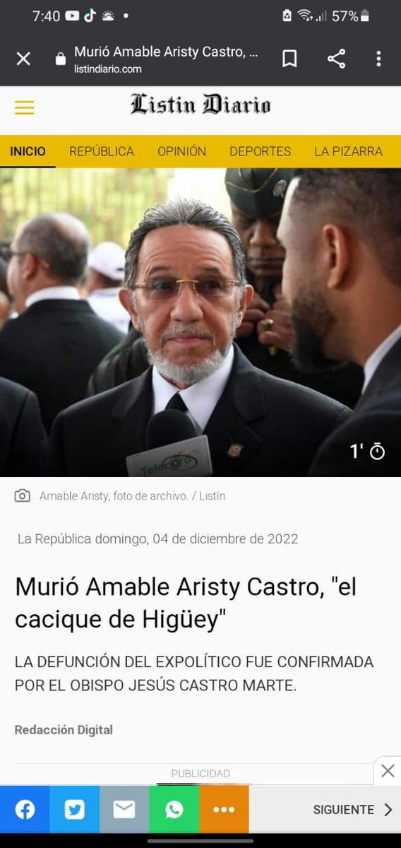 corides1's tweet photo. Fallece ex senador de Higùey amable Aristy Castro paz a su alma https://t.co/9myoDfDAzT