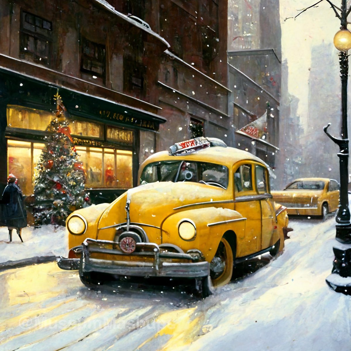 MuseumMashups's tweet photo. Christmas in New York City and Grand Central Station inspired by Norman Rockwell. #NYC #ArtistNormanRockwell #GrandCentralNYC  #midjourneyV4 #AIart #Christmas https://t.co/oDDlp8hHtr