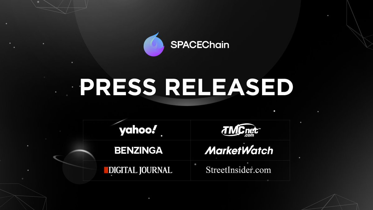 Press releases have been done! We are now on worldwide press services like Yahoo, Market Watch, and more! Let's take a look at the articles!

👉 spacechain.finance