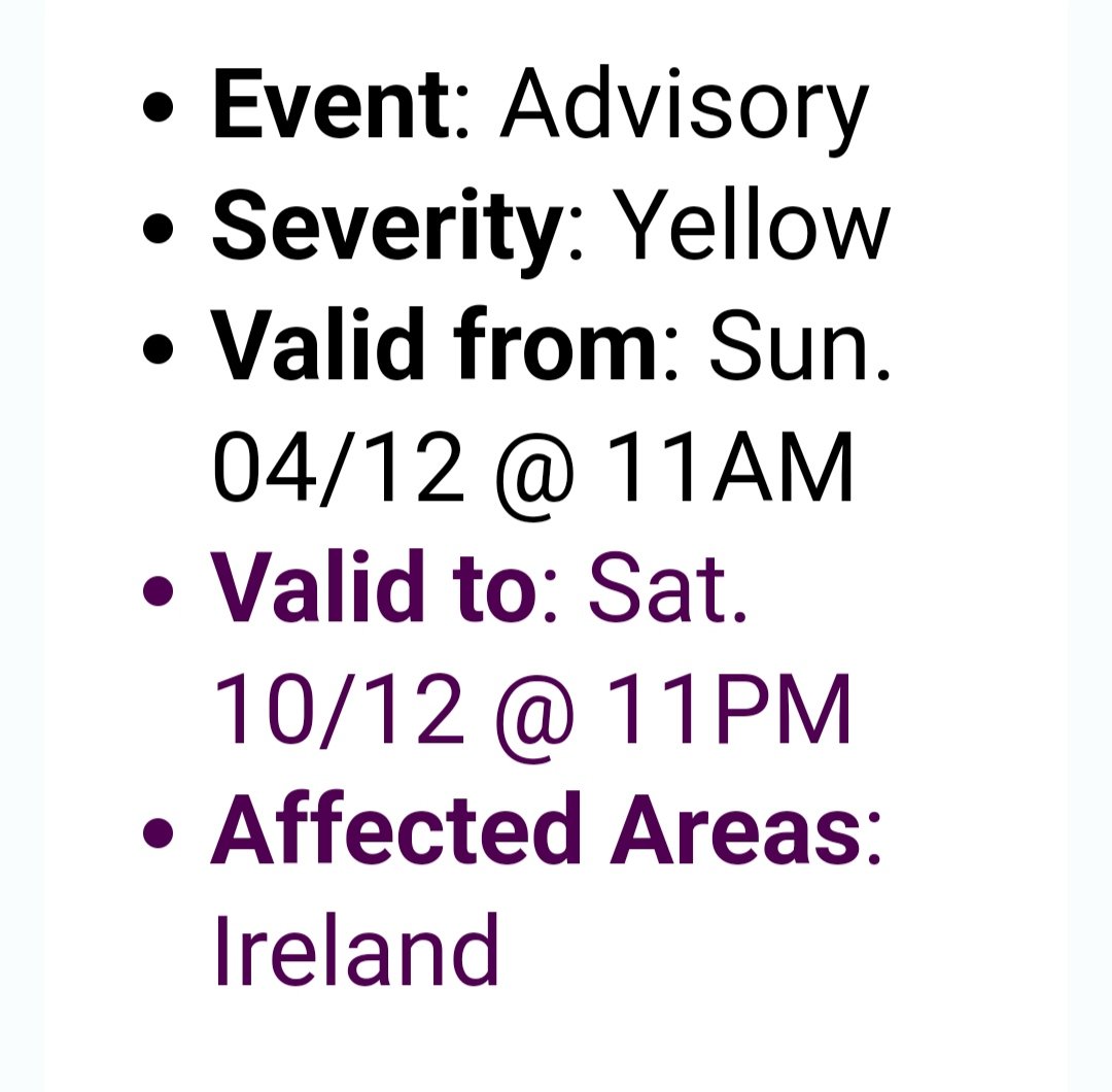 Weather alert issued from Monday to Saturday. Be careful out there, as the Arctic airmass sets in. #Weather #Ireland