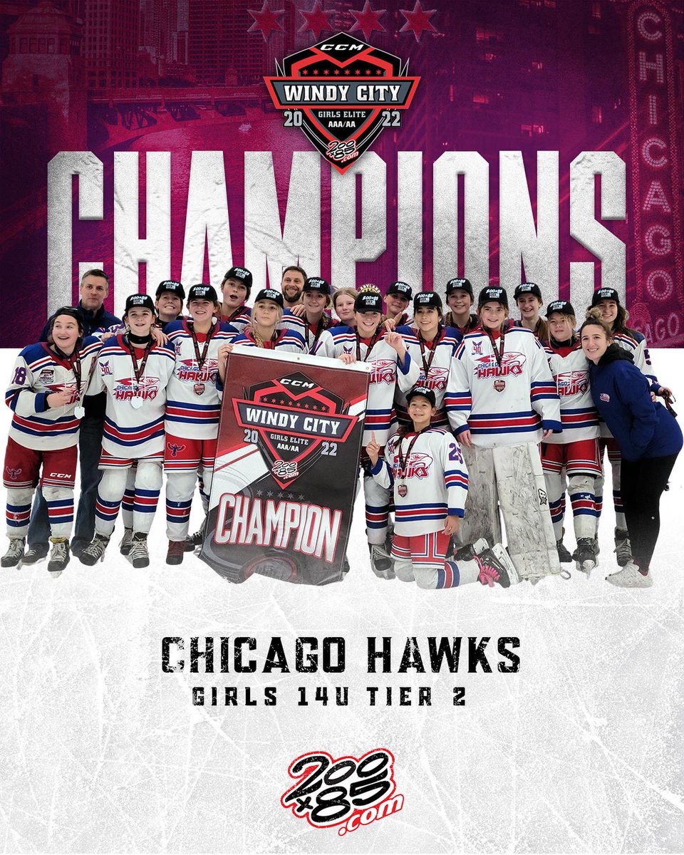 200x85's tweet photo. Our 2022 Windy City Girls Elite champions!!!🔥🙌🏼
#200x85 #tournament #champions #youthhockey #hockey #winners #girls https://t.co/CiQtwc4avk