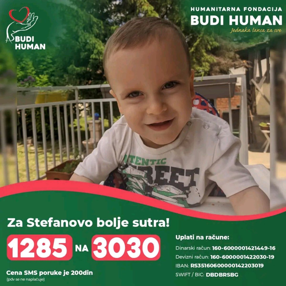 malaplavaluna's tweet image. Hej društvo, ako želite da mi ispunite rođendansku želju, pošaljite 1285 na 3030 za našeg drugara Stefu. 
Živeli 🥂