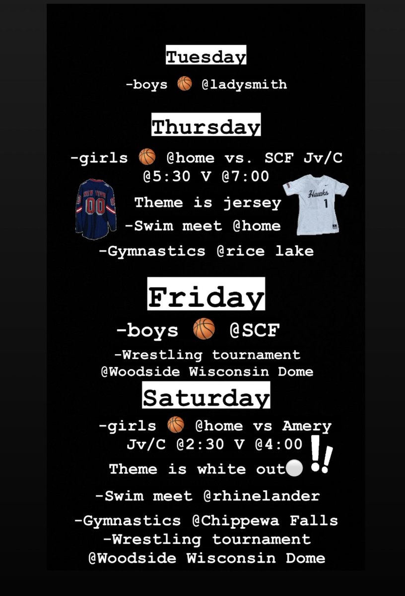 Busy week for the tigers, come and show your support!