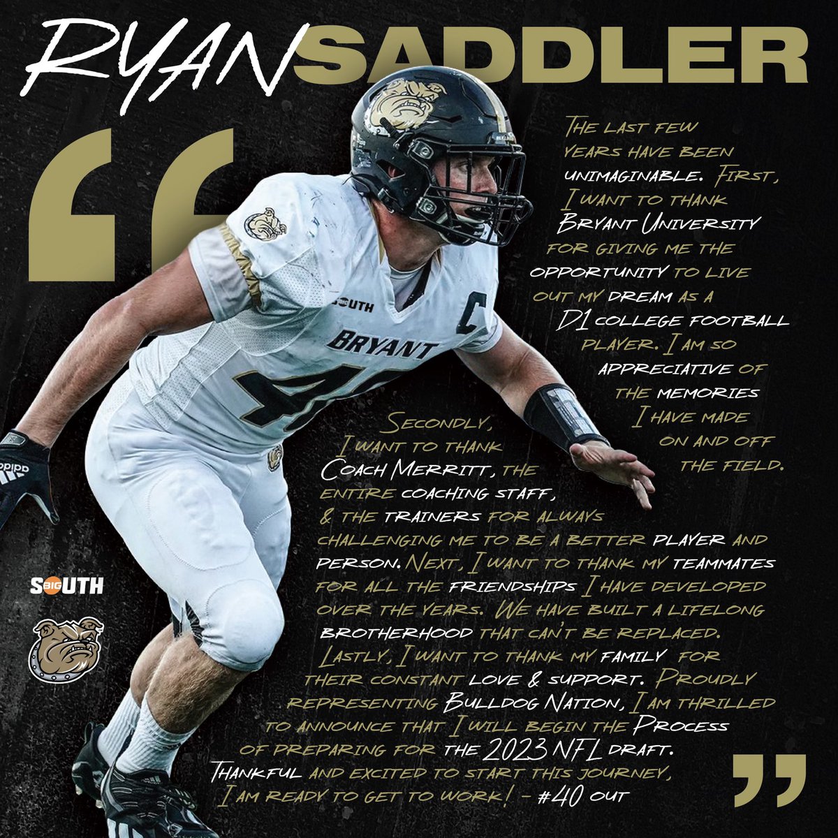 Excited to announce that I am declaring for the 2023 NFL Draft🖤