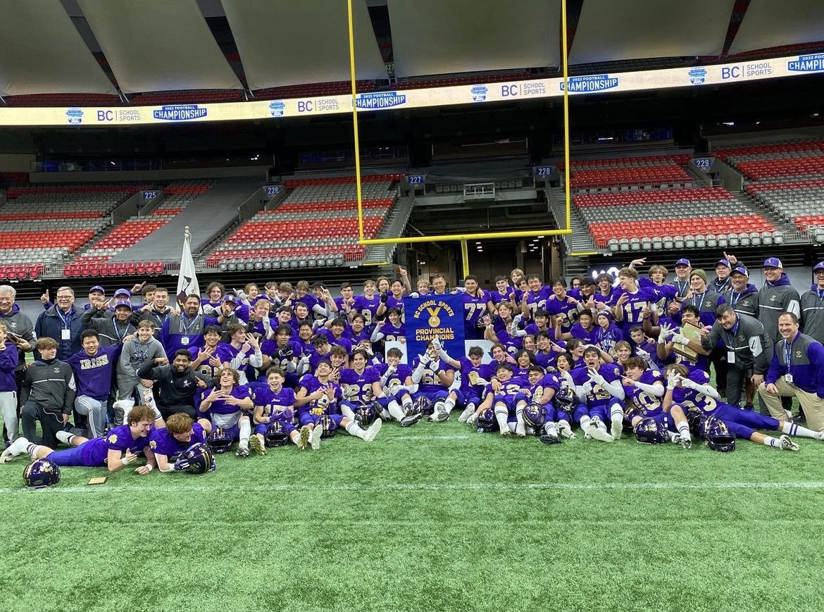The job is finished. Woke up this morning as a BCSS Provincial Champion on the only ever team in Vancouver College HISTORY to go Undefeated (12-0) and win a Provincial championship title. This is the most special group of guys I have ever been a part of. To them I say THANK YOU💜