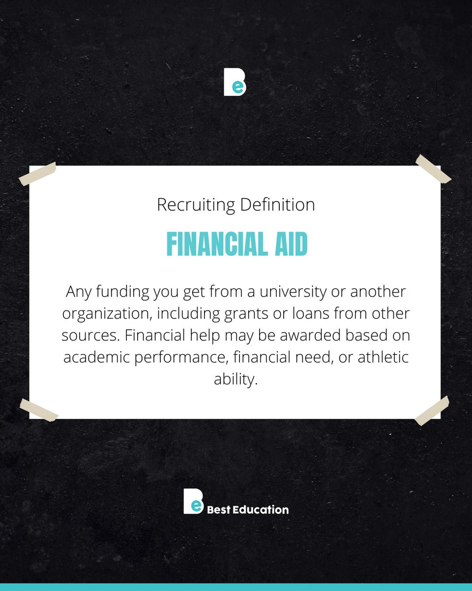 bestedprep's tweet image. Recruiting Definition of the Week: Financial Aid!

#beyourbest | #besteducationprep