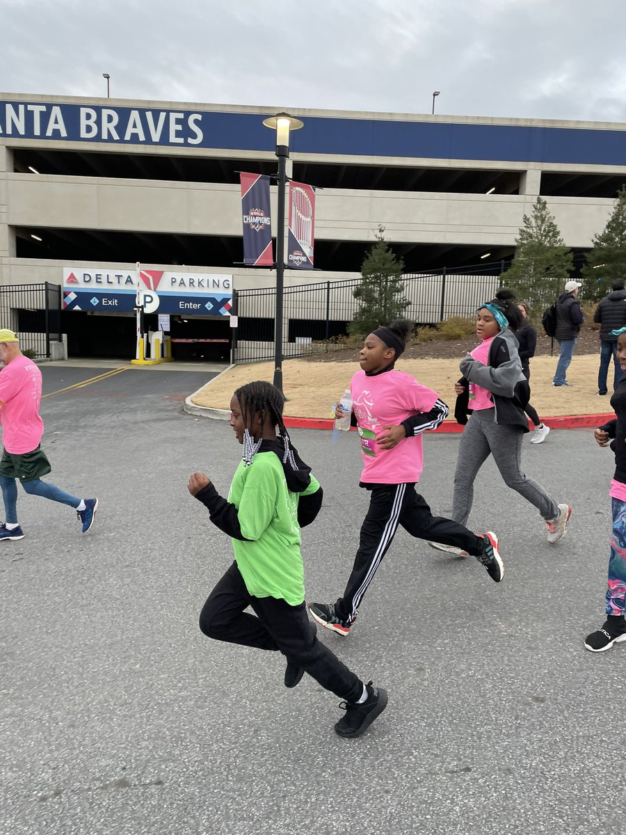 So proud of these girls for finishing a 5k!! What an incredible way to celebrate their hard work and dedication all season long! The smiles on these girls, family members, and coaches says it all! Plus, <a href="/ArgyleElem/">Argyle Elementary</a> had the best cheering squad ever!  @GOTR_ATL