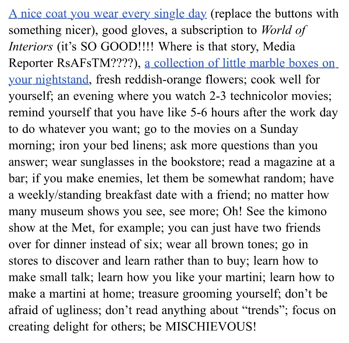 It’s possible that this from todays Opulent Tips is the best advice I’ve ever read in print !!! If you have enemies, let them be somewhat random 💕