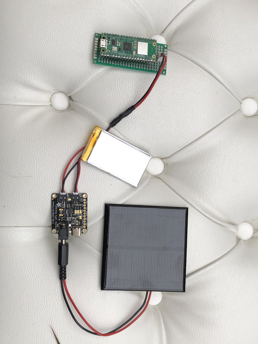 aittalam's tweet photo. "#PicoGopher Part 6: here comes the sun", or where I harness the power of a flaming star to server gopherholes from a thumb-sized server.

https://t.co/MUsJ7WR3Nm

#gopher #SmallInternet #raspberryPi #raspberryPiPico  #SelfHosting https://t.co/4rzqCp6OX8