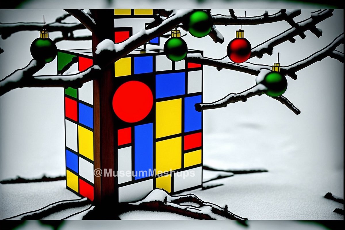 MuseumMashups's tweet photo. Christmas and Hanukkah in the style of Piet Mondrian. #PietMondrian #Christmas  #Hanukkah  #midjourneyV4  #AIart #AIArtwork https://t.co/sYGJzec7G5
