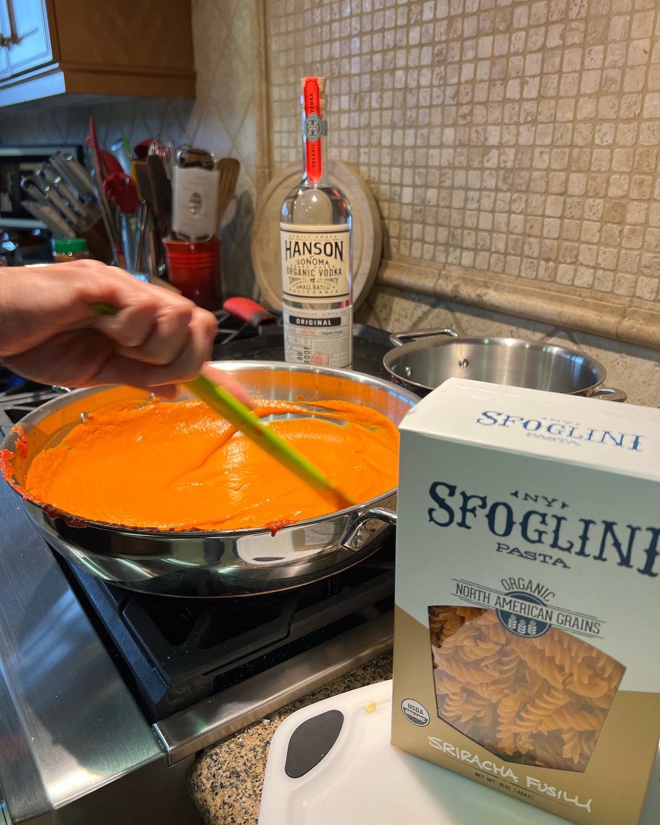 DavidP805's tweet image. I haven’t posted one of Diana’s culinary delights in a while (I’ve been eating them before I think to take a picture). This is a sriracha fusilli with a vodka sauce. Yum!