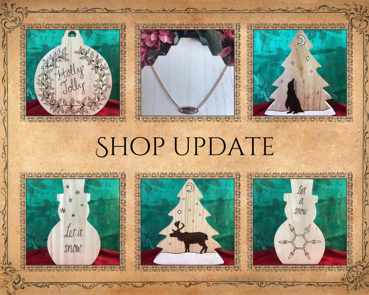 WispAndMallet's tweet photo. My #OnlineShop has been updated! Visit https://t.co/8BA8eeANEd for winter decor (including discounted snowflake ornaments), #woodburnedart and #metalstampedjewelry

#shophandmade #shopsmallbusiness https://t.co/AOgDVhjTnS