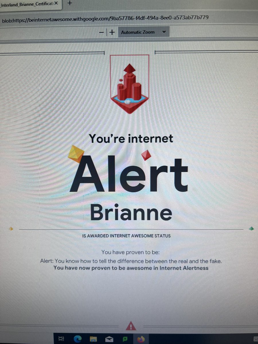 The other day I became internet alert with the help of Google Interland! This website is a fun and easy way to become internet smart! #ict361