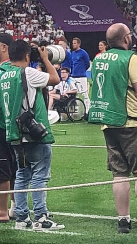 Did you spot our Steel player Oscar on the pitch with Harry Kane? living the dream!! I'm sure he had some good tips for the players #comeonengland #HesOneOfOurOwn