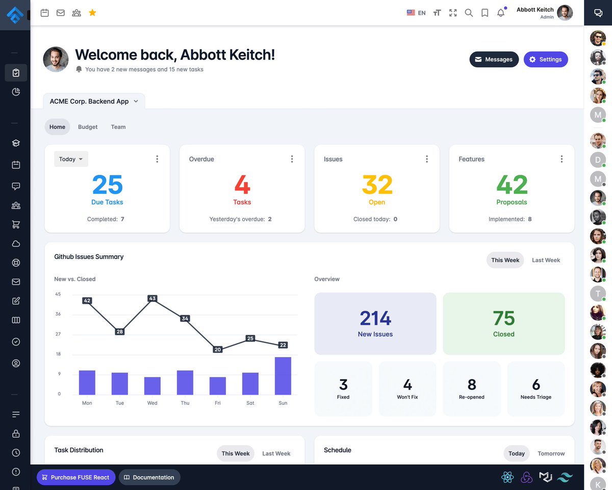 fusetheme's tweet photo. 📉Revolutionize your dashboards with the ultimate admin template for Angular and React.

#angular #reactjs #dashboard #admintemplate https://t.co/eWLaukN62z