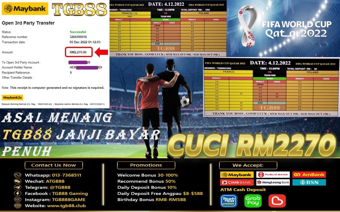 🇲🇾 Selamat Datang Ke Syarikat TGB88 🇸🇬

FIFA WORLD CUP 2022 SUDAH BERMULA

 Nak Main Judi Bola❓
 Teka Team Apa Menang❓
 Sila Following Kami Di Sosial Media ‼️

📑Register📑
✉️Whatsapp: 016-3812685
hi.jomwasap.my/TGB88Candy1
✉️Telegram:
t.me/TGBCandy