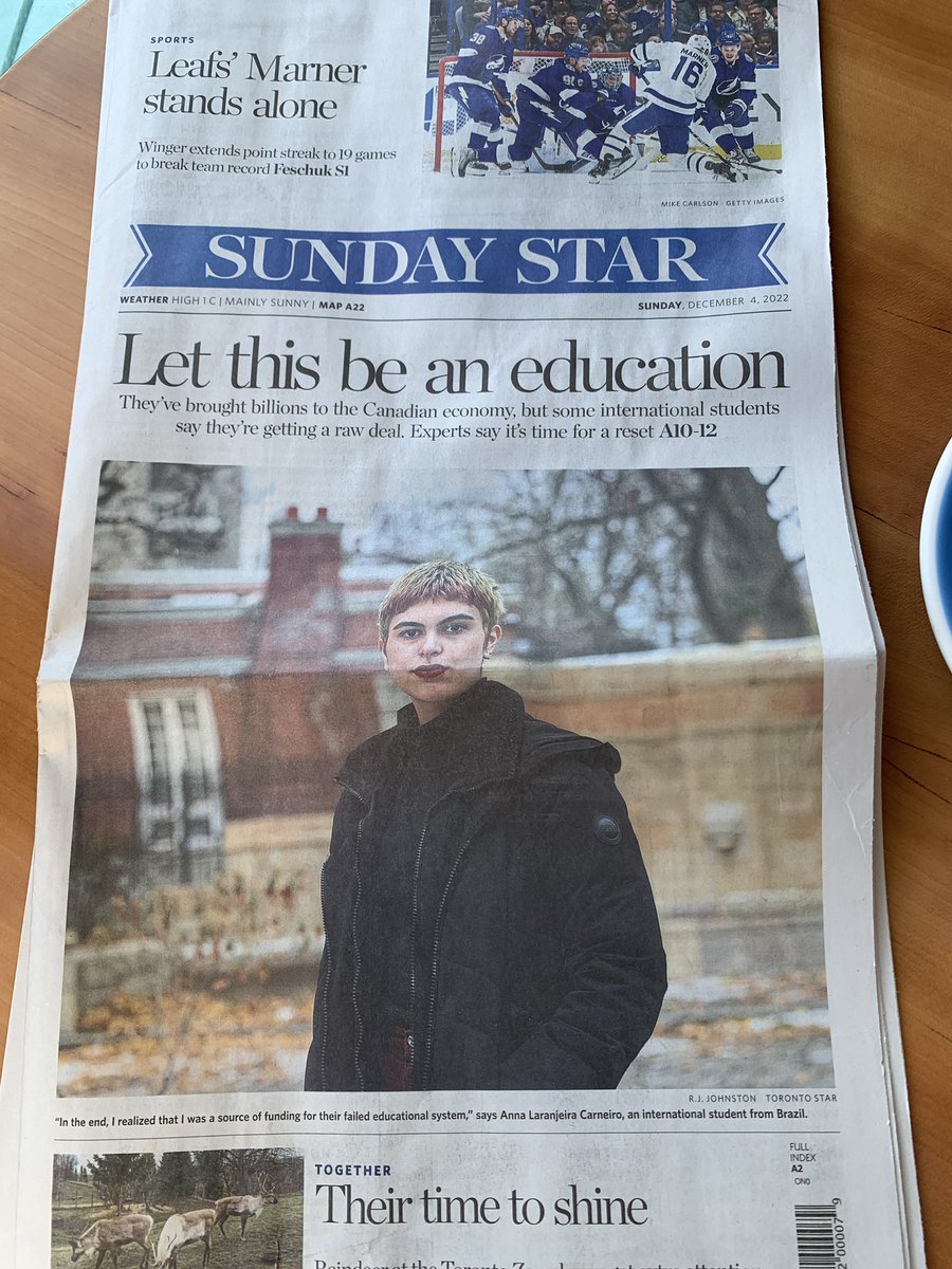 anabpereiraa's tweet photo. Since I moved to Canada, I’ve sought guidance from @nkeung’s stories on immigration. This year, I had the honour of co-writing a feature for @TorontoStar with him. See international student and expert voices on why the Canadian international education strategy needs a reset now. https://t.co/gjNvLVlwn6
