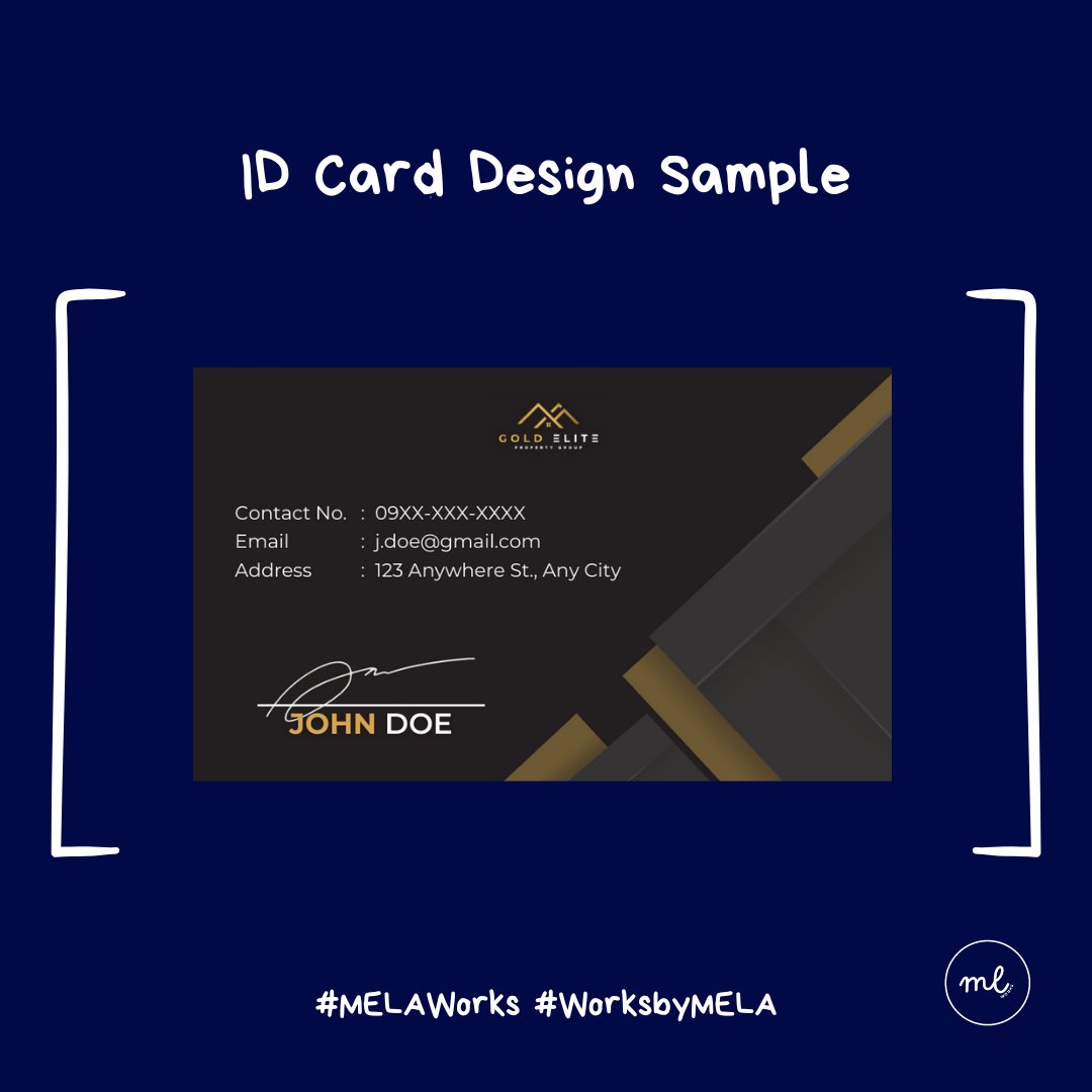 worksbymela's tweet photo. Here's a sample of our id card design.
Avail our services now!
#MELAworks
#graphicdesign
#graphicdesigncommission
#logodesigns #logo https://t.co/EMHsclhZGV