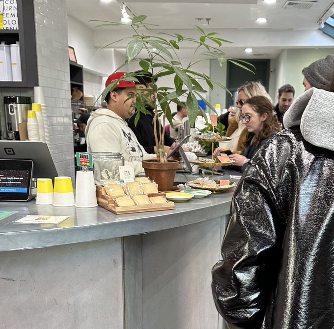 I handed Caroline her coffee cake &amp; turned the iPad around. 

As she tapped 'no tip' she whispered in my ear, "Nobody will ever believe you."