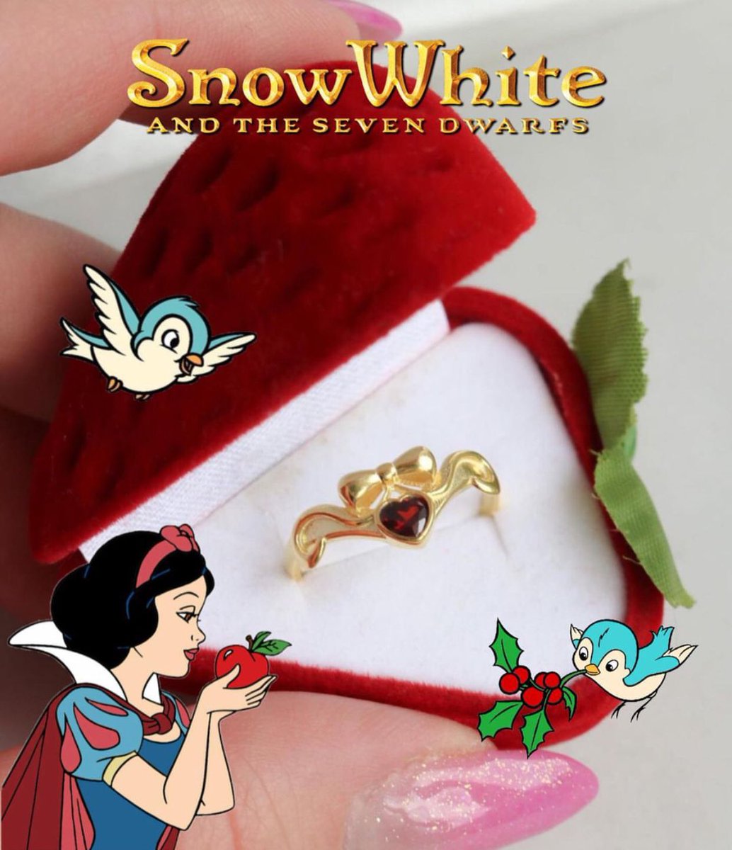Reorahco's tweet image. Snow White Ring 🎀🍎#snowwhitering #disneyprincessring #princessring #crownring #ribbonring 🍎🎀