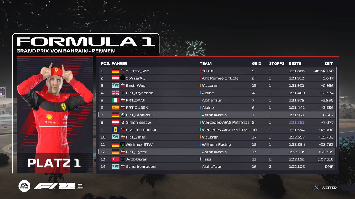 FormulaRaceTime's tweet photo. Q✅
@Scopez_NS5 schappt sich die Pole in Sakhir und führt gegen @SpyZer-X und @Basti_wag mit einem deutlichen Vorsprung von über 5 Zehnteln. Viel Glück an alle! https://t.co/E0MppNBv2D
