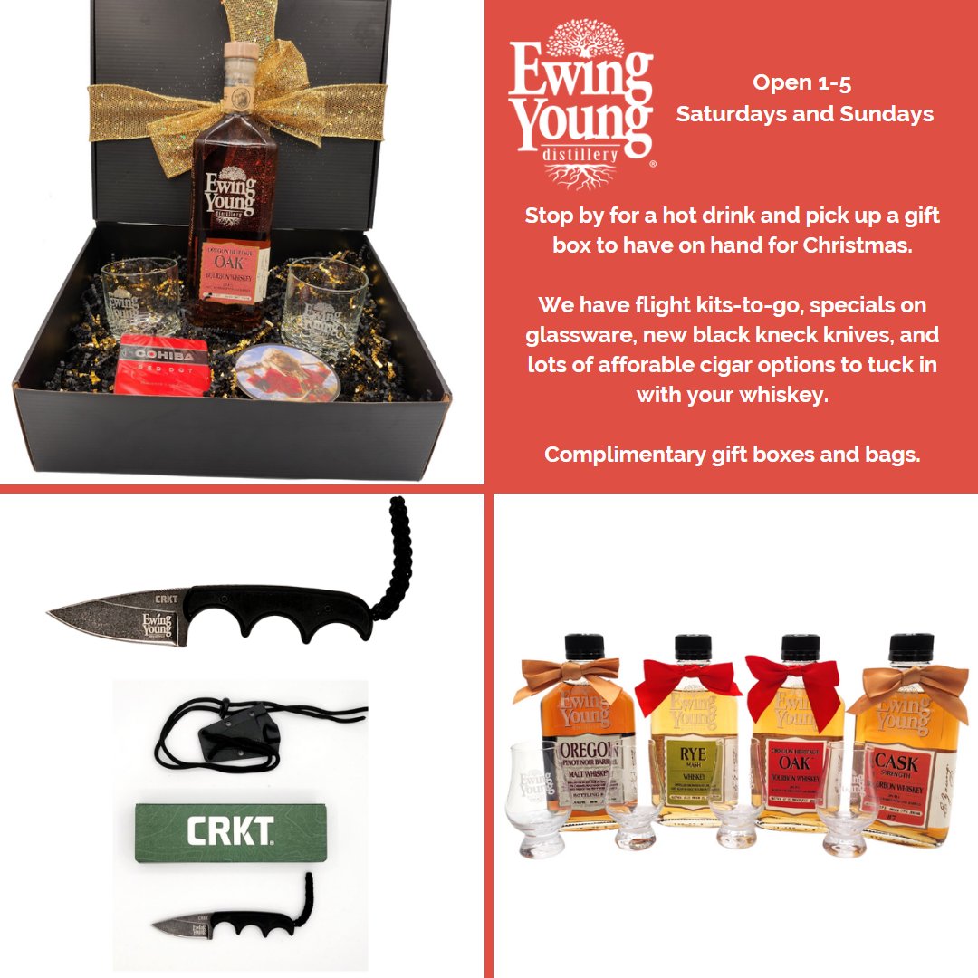 Zip down to the Distillery and pick up something to pour in your coffee on this chilly, wintry day.  Get a little Christmas shopping done while you're at it.  We have lots of gift options for the spirits lovers on your list.