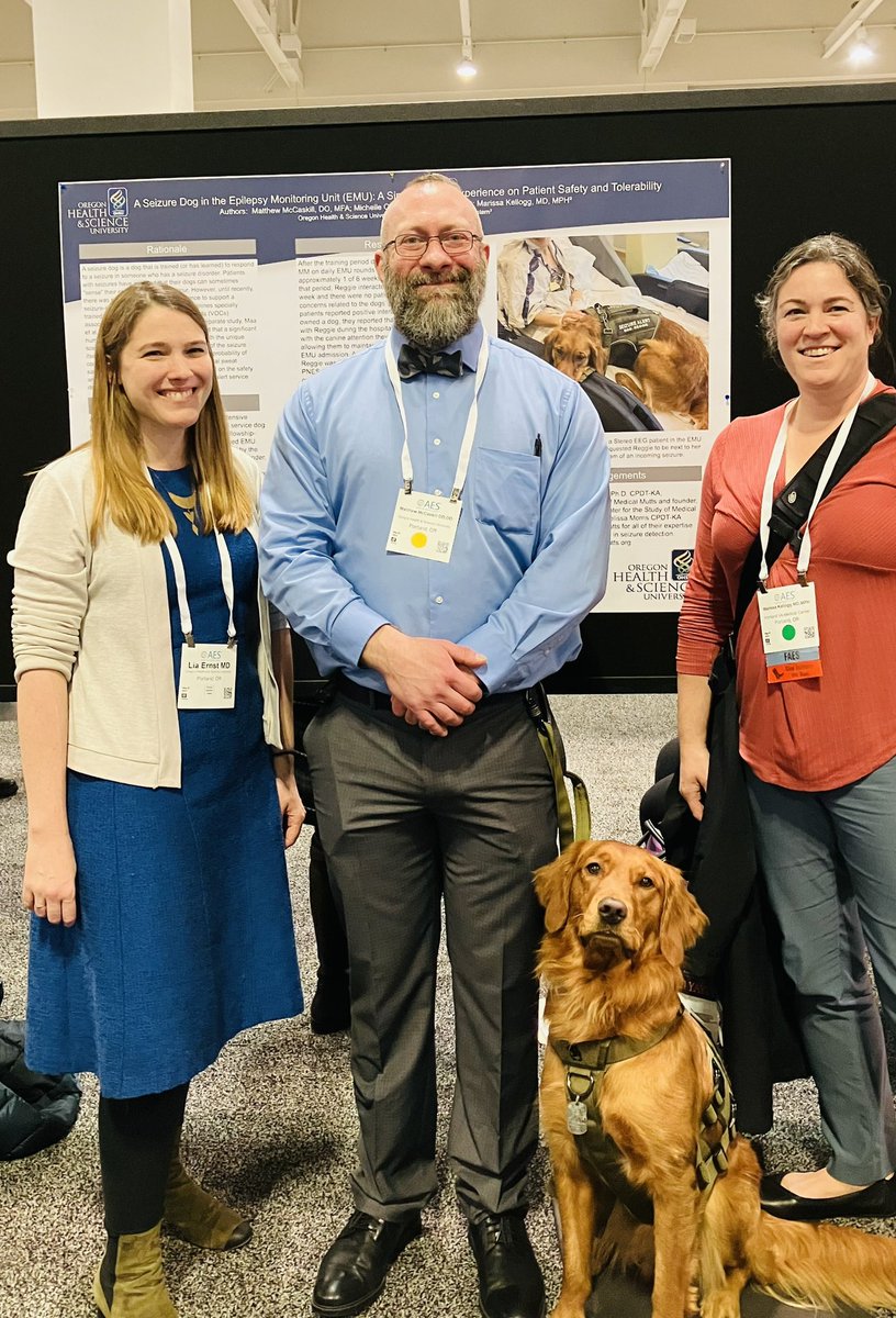 Amazing OHSU Epilepsy team presenting their research on seizure dog in the EMU at AES 2022 #AES2022 <a href="/OHSUBrain/">OHSU Brain Institute</a> <a href="/OHSUNews/">OHSU News</a>