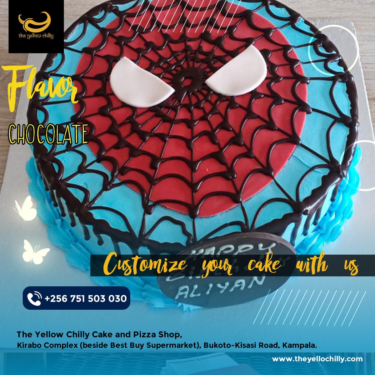 TheChillyYellow's tweet photo. Spider-Man Cake for the little one? Our cakes are super moist and rich in every bite. Place your special day order today with us!
.
.
#spidermancake #customizeyourcake #theyellowchilly #kampalacakes #qualitycakes #festivecakes #egglesscakes https://t.co/nEOcEynHsW