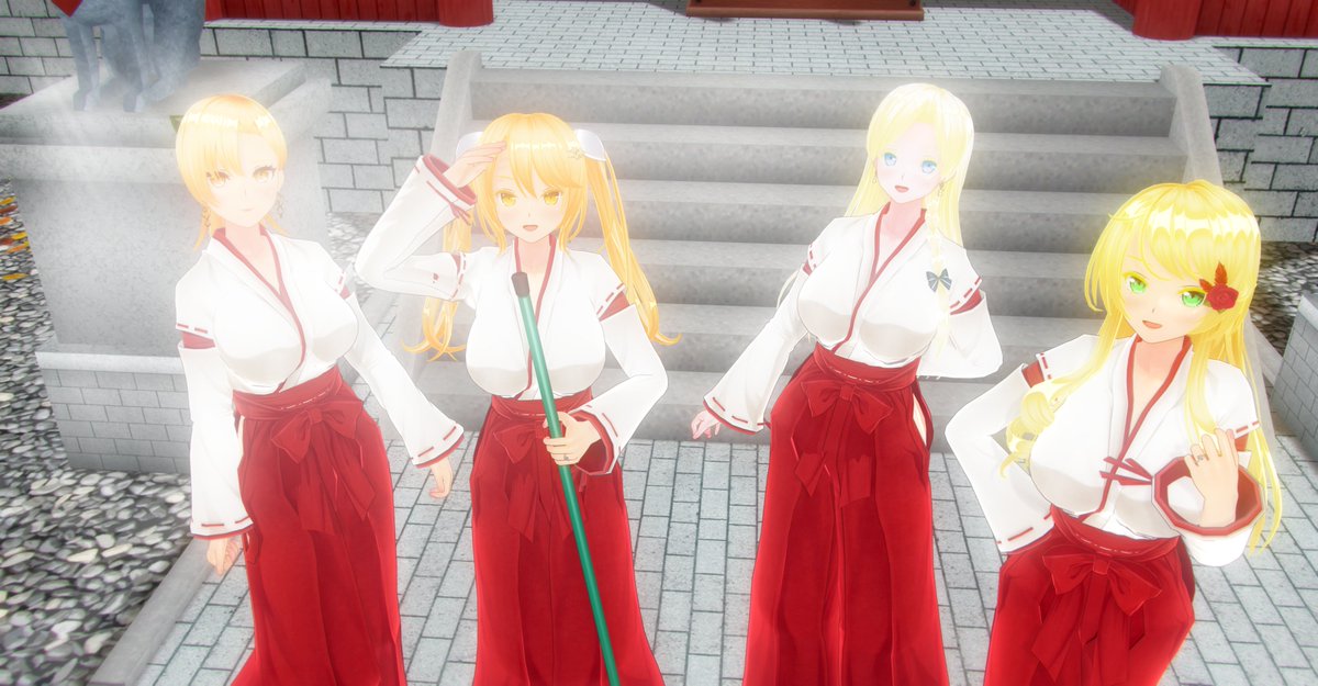 お題「金髪 俯瞰」
おはようございます☁
久々のカスタム巫女の日に参加⛩

#COM3D2
#cm3d版深夜の真剣エディット60分一本勝負 
#カスタム巫女の日