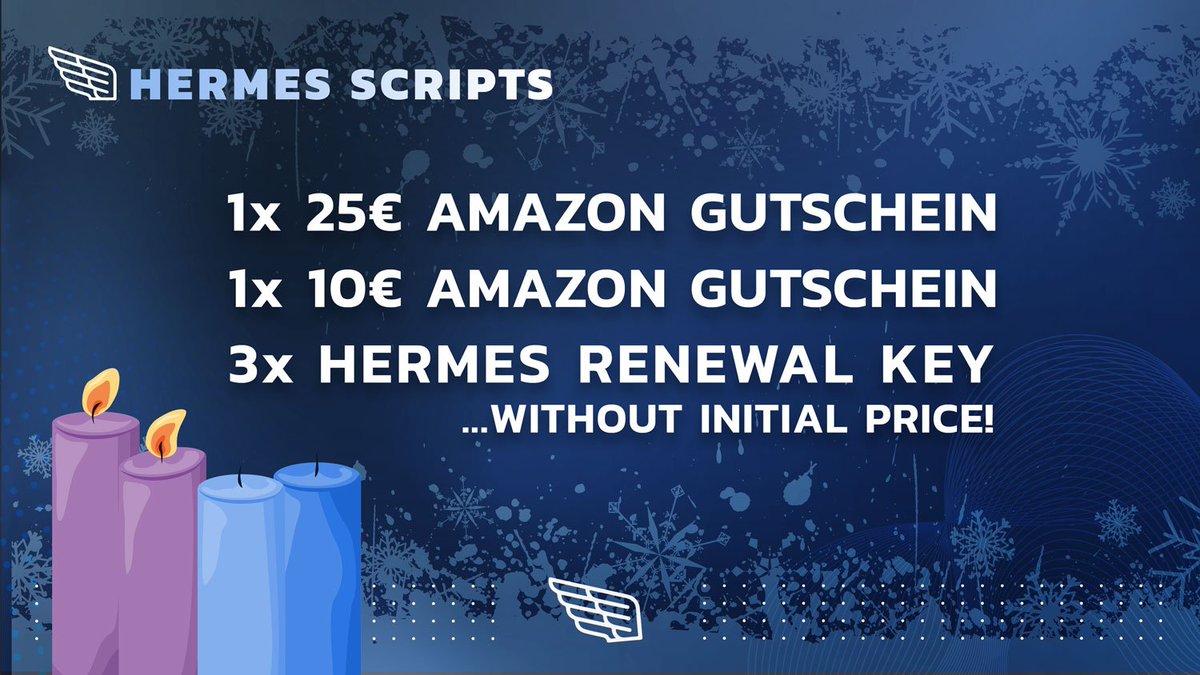 Hermes Scripts (@hermesscripts) on Twitter photo ๐ฏ๏ธSecond Advent Hermes GIVEAWAY
Have a look at our second Advent Giveaway Prizes!
๐๐
To participate:
โพ๏ธ Like & RT this tweet
โพ๏ธ Follow
<a href="/hermesscripts/">Hermes Scripts</a>
โพ๏ธ Tag @ friend in the comments (unlimited)
The Winners will be chosen next Saturday! ๐ฏ๏ธSecond Advent Hermes GIVEAWAY
Have a look at our second Advent Giveaway Prizes!
๐๐
To participate:
โพ๏ธ Like & RT this tweet
โพ๏ธ Follow
<a href="/hermesscripts/">Hermes Scripts</a>
โพ๏ธ Tag @ friend in the comments (unlimited)
The Winners will be chosen next Saturday!