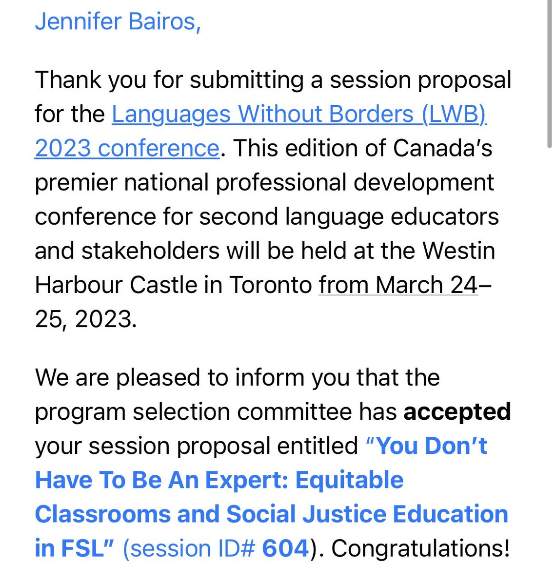 So excited to have been accepted to present at my first in-person conference!

Can’t wait <a href="/OMLTA/">OMLTA/AOPLV</a> and <a href="/CASLT_ACPLS/">CASLT ACPLS</a> !