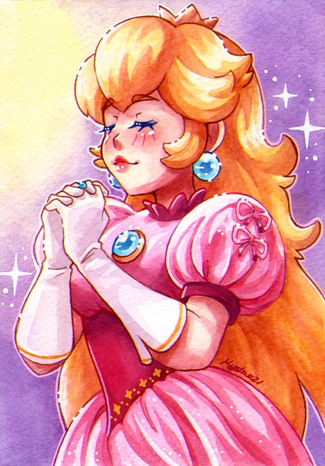 Taking the hype of #supermariobrosmovie to share my Princess Peach art I should draw her more often..  
