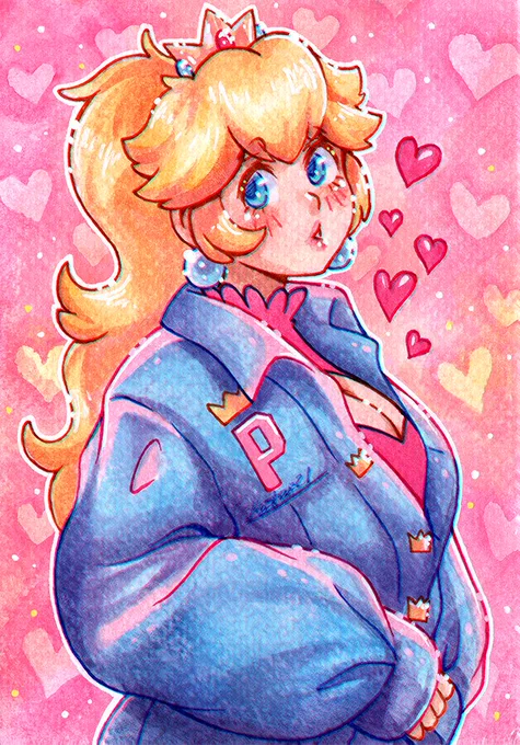 Taking the hype of #supermariobrosmovie to share my Princess Peach art I should draw her more often..  