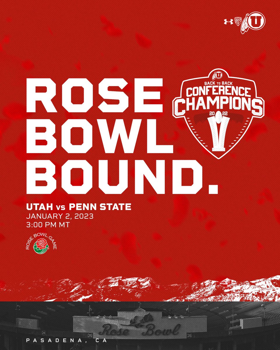The match up is set. See you soon, @rosebowlgame 🙌🌹