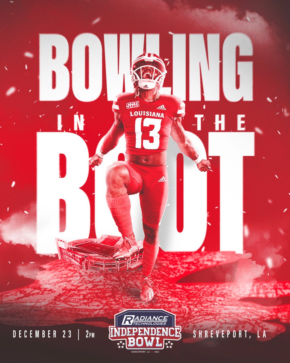 RaginCajunsFB's tweet photo. 𝐒𝐇𝐑𝐄𝐕𝐄𝐏𝐎𝐑𝐓 𝐁𝐎𝐔𝐍𝐃

The Ragin’ Cajuns will take on Houston in the @IndyBowl on Dec. 23 at 2 p.m. on ESPN!

#cULture | #GeauxCajuns https://t.co/oc5UBffCiC