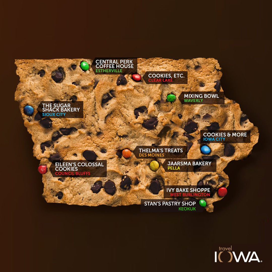 Travel_Iowa's tweet photo. Tis the season for something sweet! Check out this list of Iowans' favorite cookie shops for #NationalCookieDay 🍪 https://t.co/HBrSDTg0VD https://t.co/13HQjE4IaD