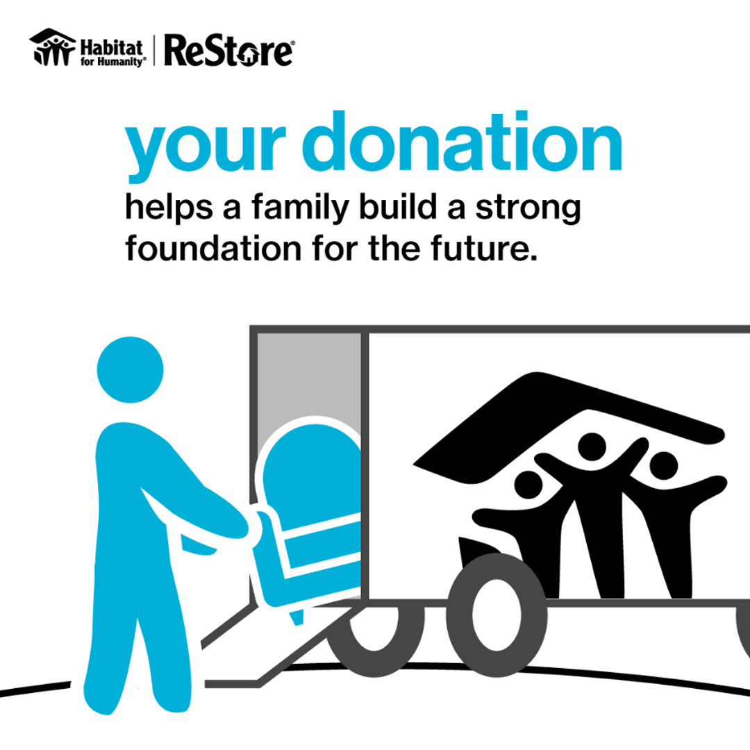 Your donation to #HabitatReStore begins the story of an affordable home a family will build with help from #HabitatforHumanity and you. Donate today to help families in our community achieve strength and stability through safe and affordable shelter. #ReStoreIllinois