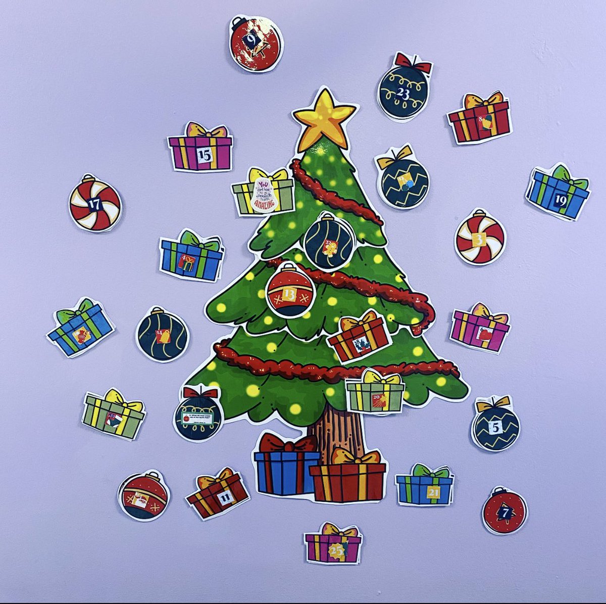 CalWoolhouse's tweet photo. Our interactive ward advent calendar is up and running, filled with a mix of positive quotes and festive jokes, here’s hoping it gives our young people a moment of silliness or reflection throughout December! 🎄 https://t.co/1xc8Q5FOhI