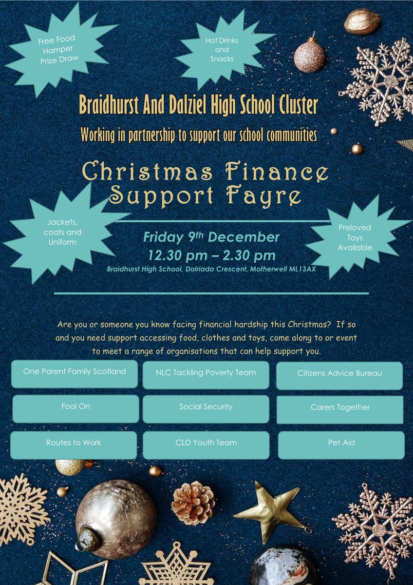 All parents and carers welcome this Friday afternoon in Gym 1. Pop in to see how we can help you between 12:30pm and 2:30pm.  <a href="/DalzielHigh/">Dalziel High School</a> <a href="/MuirStreetPS/">MuirStreetPS</a> <a href="/Logans_Primary/">Logans PS and NC</a> <a href="/LadywellPrimary/">Ladywell Primary School</a> <a href="/KnowetopPrimary/">Knowetop Primary</a> <a href="/GlencairnpsN/">Glencairn Primary School, Motherwell</a>