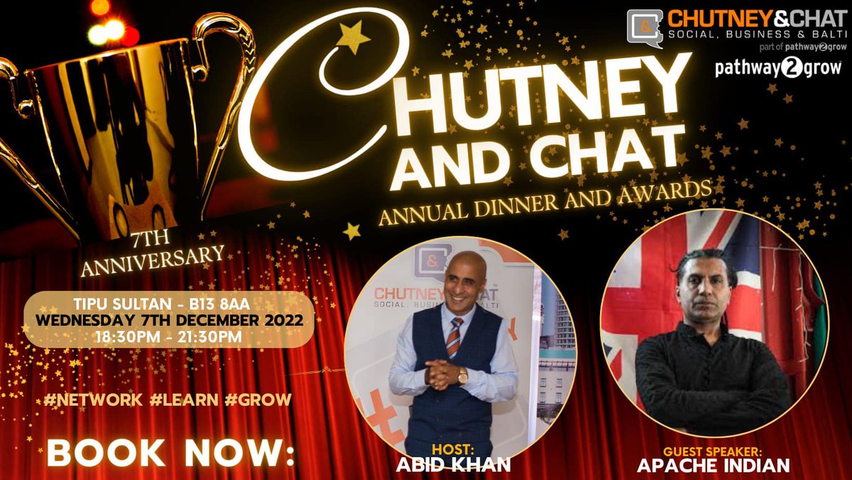 💿 OVER 11 MILLION ALBUMS SOLD WORLDWIDE! 💿

#BrumHour #Birmingham legend Apache Indian will be joining us to celebrate 7 years of #ChutneyAndChat networking in this fantastic city on Wednesday!

buy.stripe.com/6oEcO7fr42Kr9R…

#Networking #BusinessNetworking #Pathway2Grow