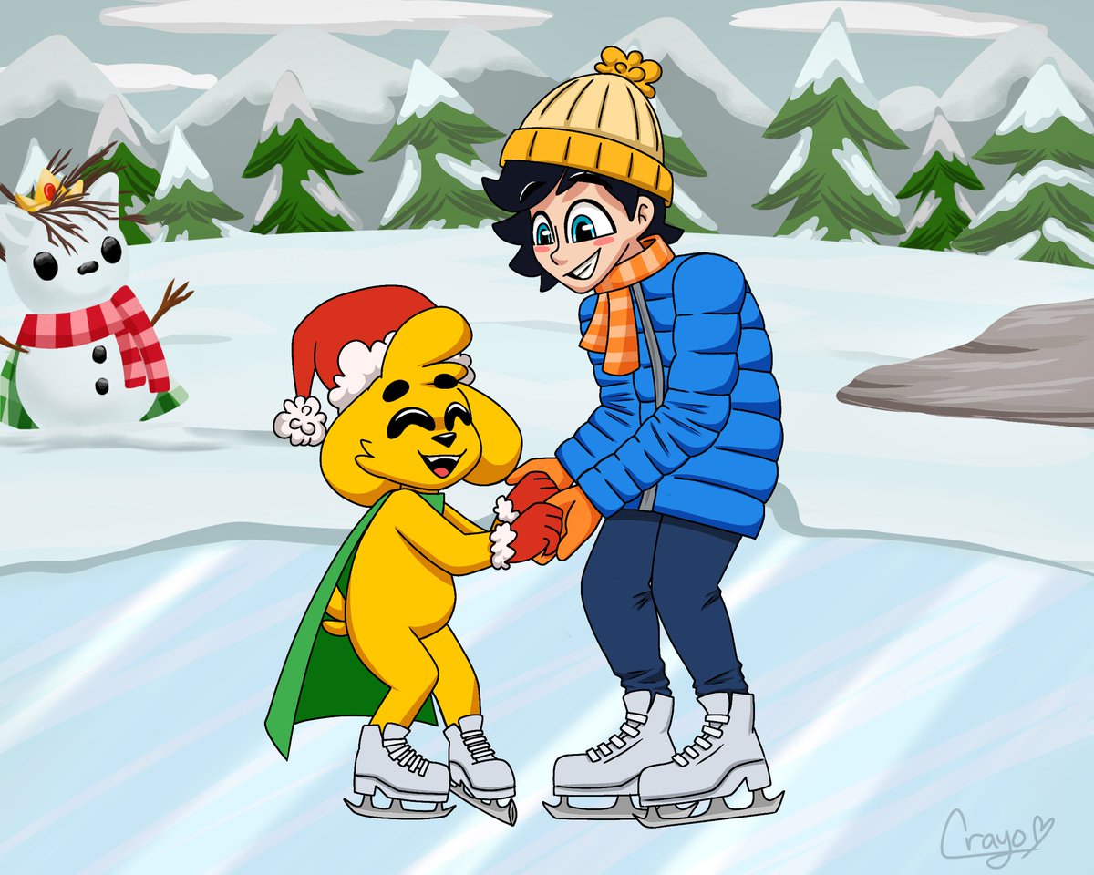 Enseñando al niño a patinar ❄️⛸️

Ya tenía muchas ganas de traer un dibujo navideño :') ☃️ #CoMPaS #Mikellino 🧡💛