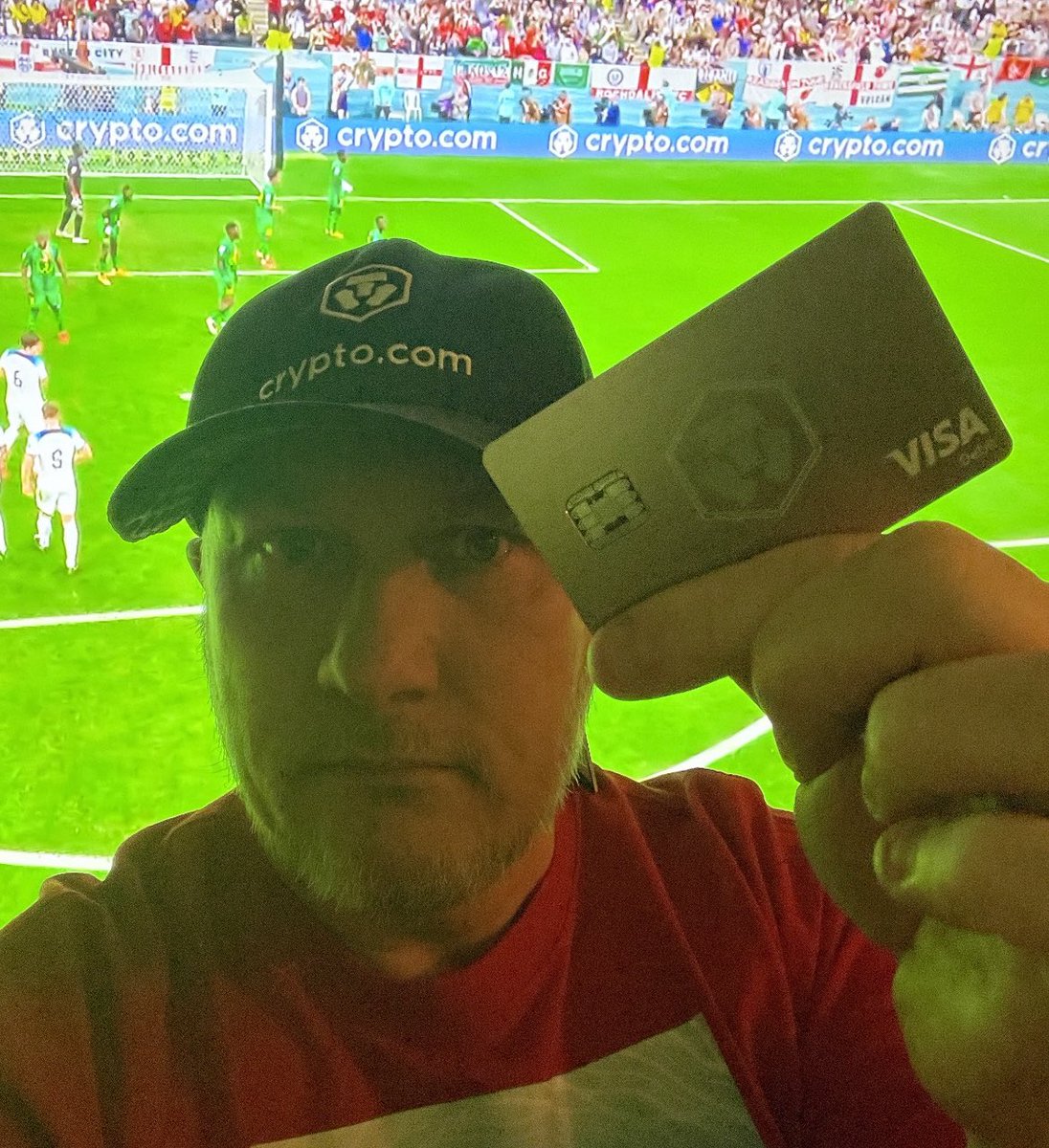 Jjust the Obligatory I’m not in Qatar <a href="/cryptocom/">Crypto.com</a> #FIFAWorldCup Selfie with some wicked Advertising in the background #VISA #ENG  v #SEN