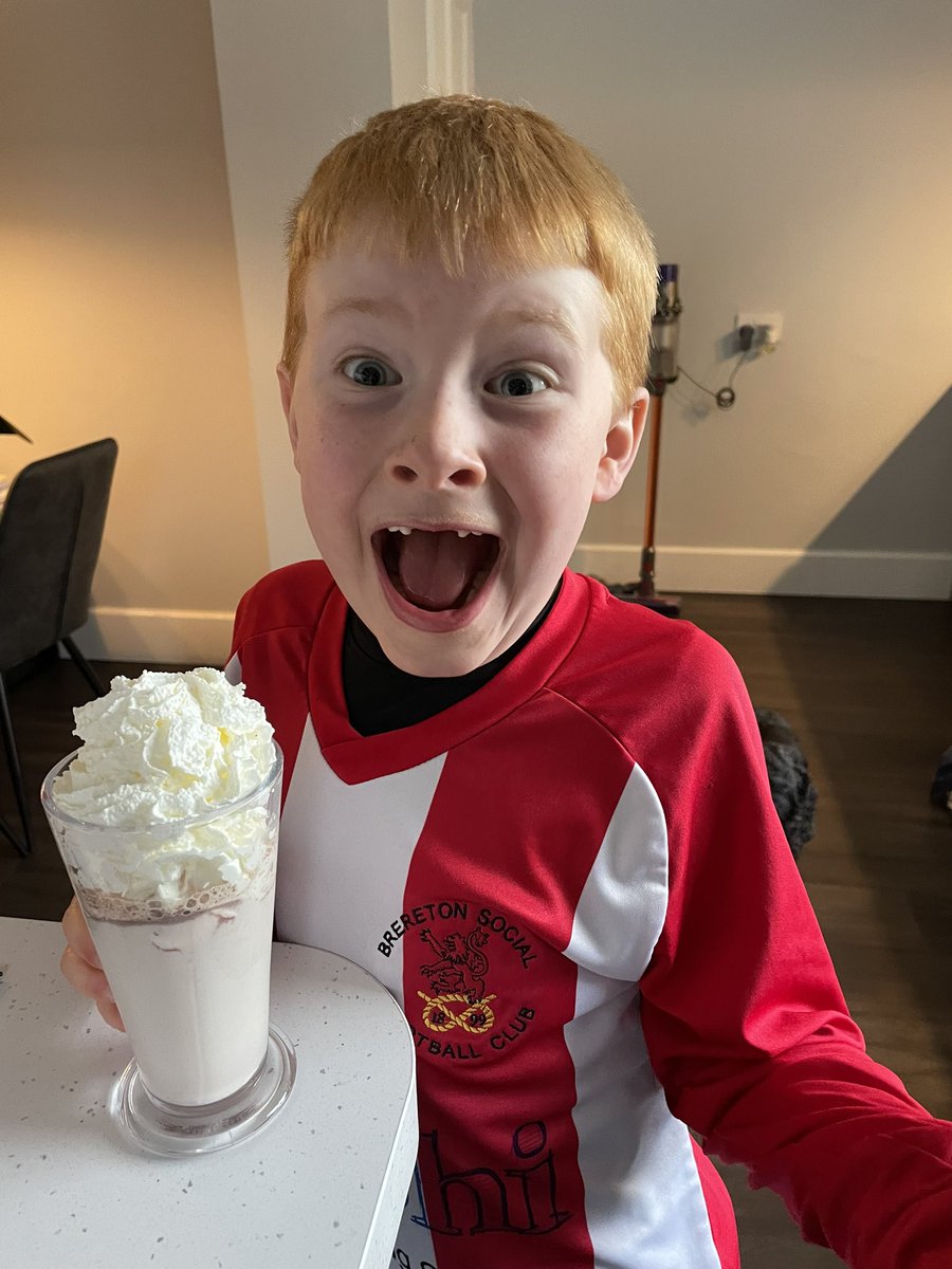 Volunteering to litter pick after football because he wants to ‘keep plants alive’. Hot chocolate reward!