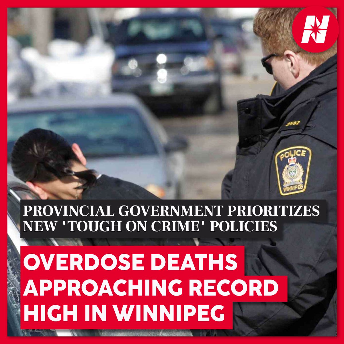 NewsNorthStar's tweet photo. (1/3) While the #overdose rate in #Winnipeg is reaching new highs, the #Stefanson #government has decided to prioritize a 3.2 million dollar #police initiative that would only worsen the problems faced by the population, according to an #activist from Winnipeg Police Cause Harm. https://t.co/tijgrnhRBw