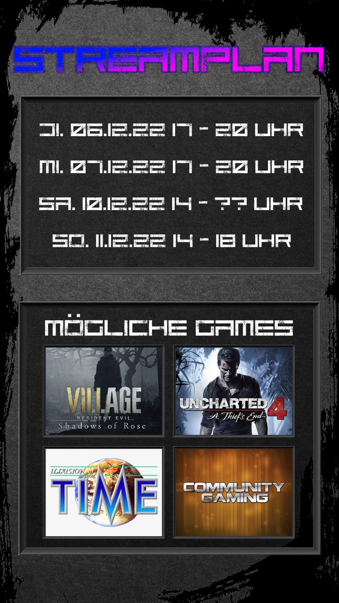 Mr_Jusage's tweet photo. Moinsen,

es geht wieder los! :D
Das fiese C ist besiegt und wir starten mit Elan in den Dezember.

Ab jetzt werden die Streampläne etwas anders aussehen, ich gebe die Zeiten vor und mögliche Games.

https://t.co/l9hkpYt2ZA

#jsg #twitchDE #twitchgermany #streamers #gamers https://t.co/6haxRW4DSy