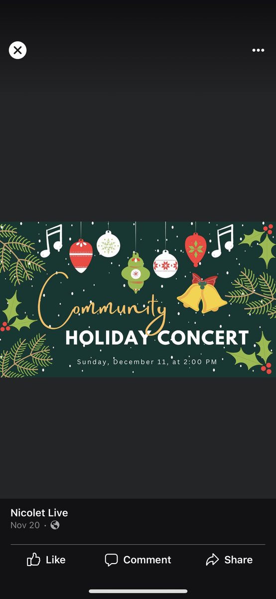 NicoletPlayers's tweet photo. One week!

Join the Rhinelander Area Community Band, Rhinelander Male Chorus, Northwoods Choraliers, and Hymns and Hyrs for an unforgettable Community Holiday Concert. 🎶🎀

Please note: this is a FREE, unticketed event—first come, first seated. 2:00 at the Nicolet Theatre. https://t.co/bNi886lNzJ