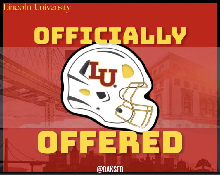 Jaxson Morris (@jaxsonmorris6) on Twitter photo After a great conversation with Coach Henderson. I’ve received a offer to Lincoln university. GO OAKS!!
<a href="/SwainChristian5/">Coach Swain</a>
<a href="/dsegar22/">Daniel Segar</a>
<a href="/B12PFootball/">Big12Performance</a>
<a href="/CoachPatHen/">Pat Henderson</a> After a great conversation with Coach Henderson. I’ve received a offer to Lincoln university. GO OAKS!!
<a href="/SwainChristian5/">Coach Swain</a>
<a href="/dsegar22/">Daniel Segar</a>
<a href="/B12PFootball/">Big12Performance</a>
<a href="/CoachPatHen/">Pat Henderson</a>