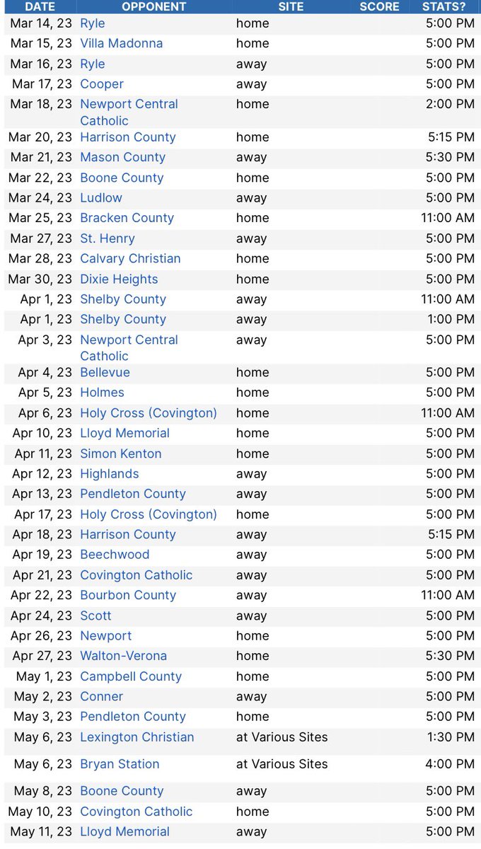 2023 schedule! Lets go!!